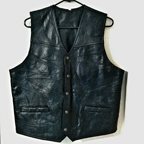 Other - Genuine Leather Mens Biker Vest